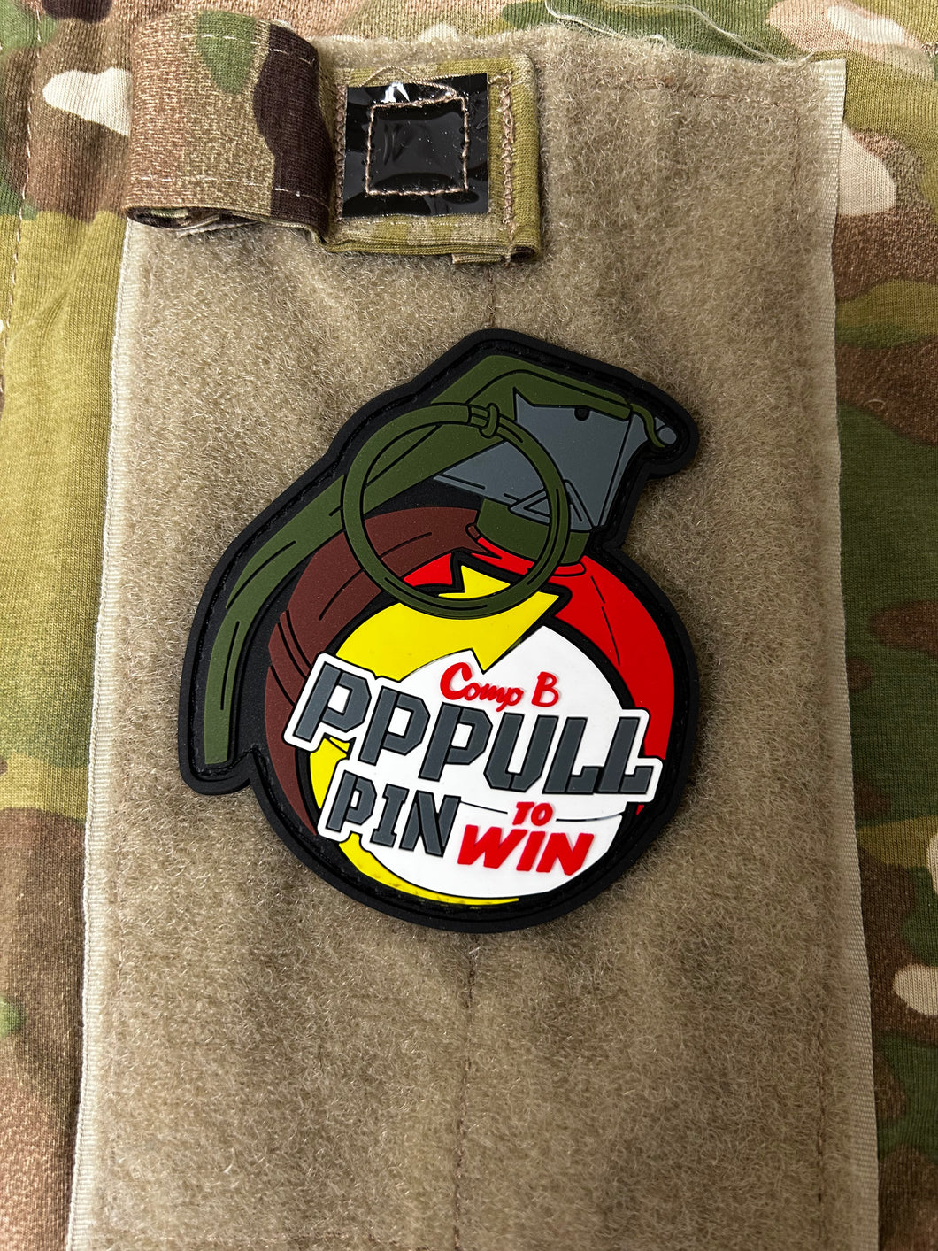 Pull pin to win PVC patch